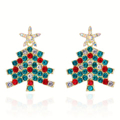 Christmas Tree Stud Earrings Woman Girl Holiday Gift