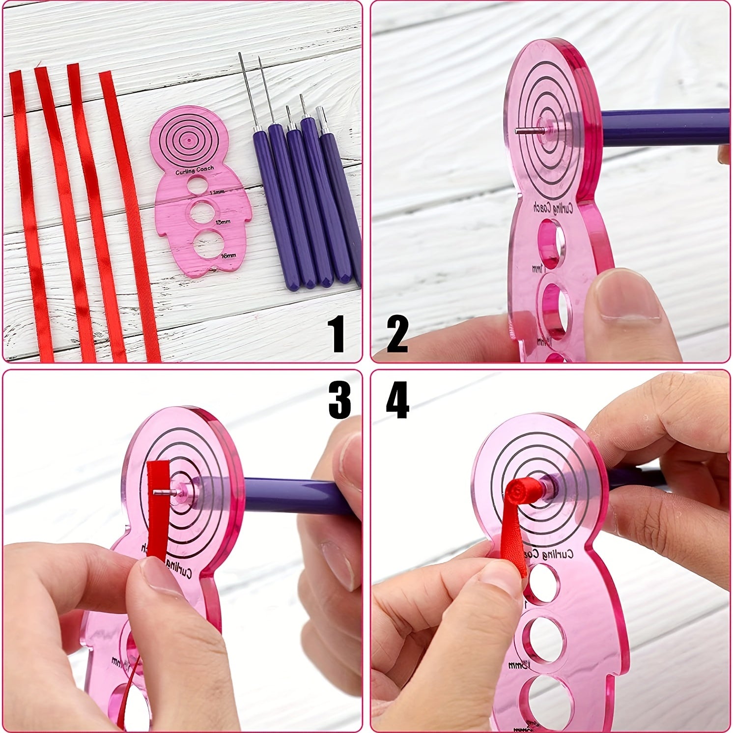 7pcs Quilling Slotted Tools, Curling Coach, Tweezers for Paper Flowers Crafts