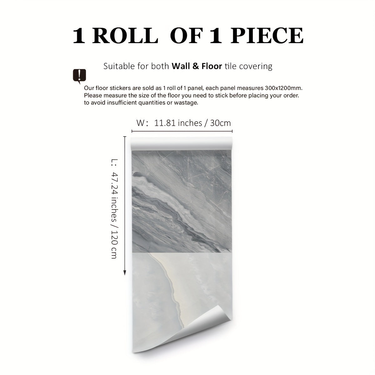 Marble Pattern Self-adhesive Waterproof Floor Tile Matte Anti-slip