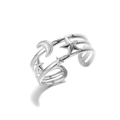 Stainless Steel Open Adjustable Ring Women's Irregular Ring