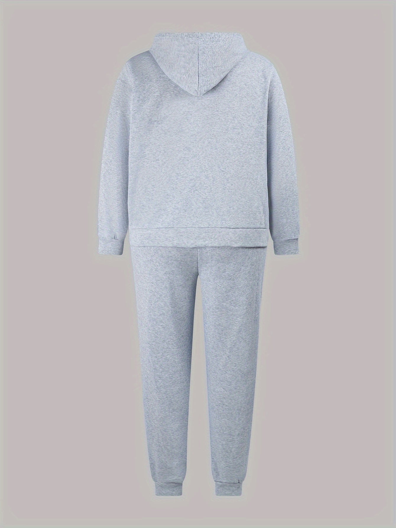 Women's Plus Letter Print Hoodie & Joggers Outfit 2 Piece Set