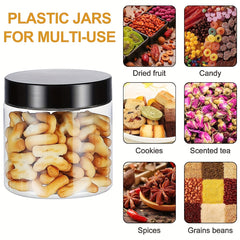 1pc Big Round PET Plastic Jars with Lids
