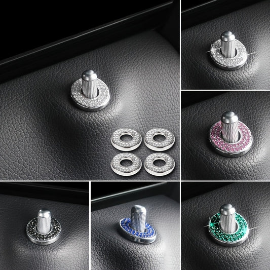 4pcs Car Door Bolts Glitter Diamond Decoration Trims for C Class GLC260