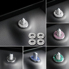 4pcs Car Door Bolts Glitter Diamond Decoration Trims for C Class GLC260