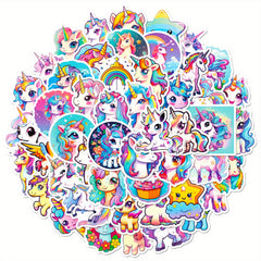 50pcs Unicorn Stickers Waterproof Vinyl Stickers For Water Bottles Pack