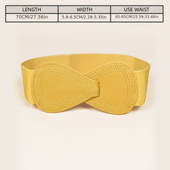 Yellow Elastic Waist Belt for Women's Dresses Decorative Girdle