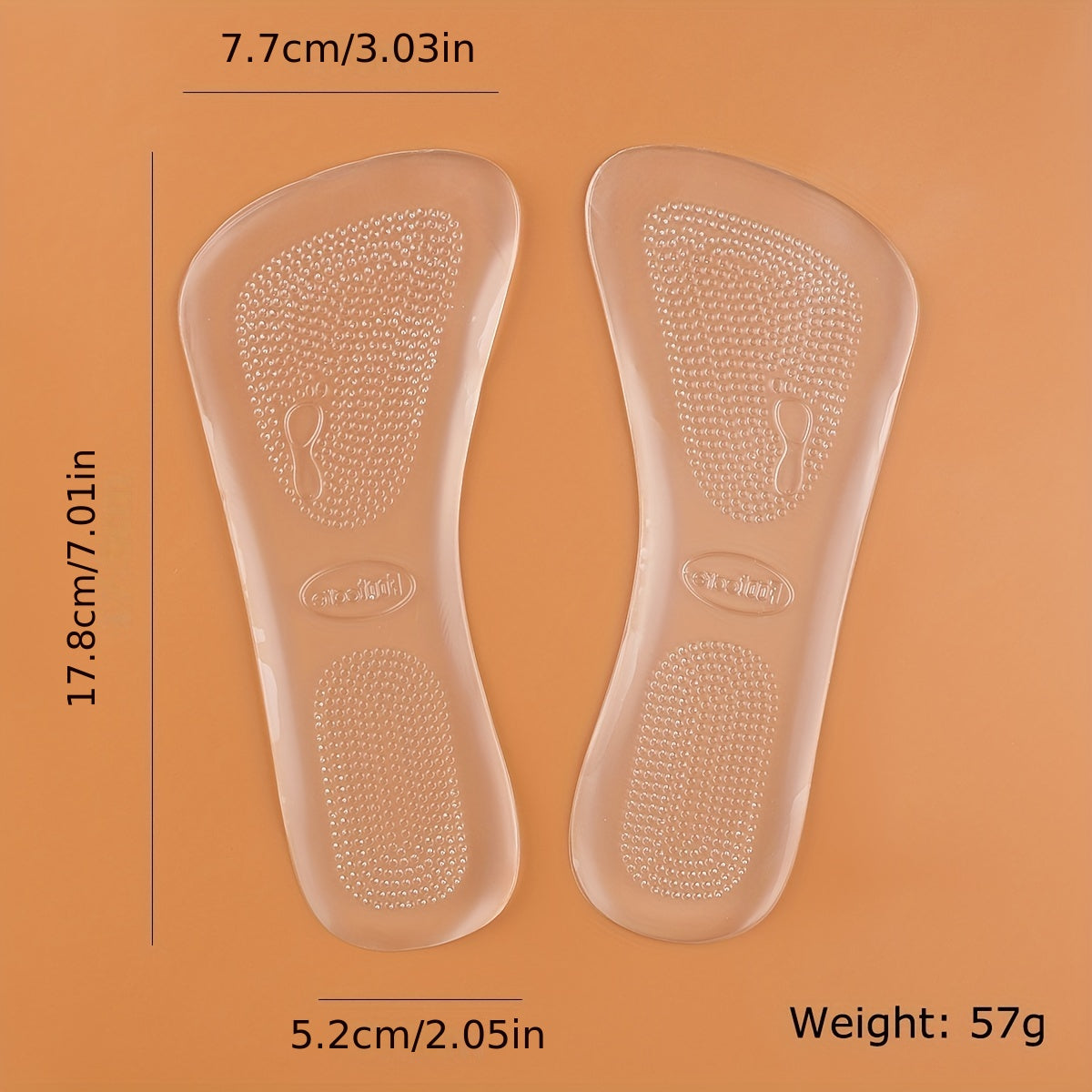 Anti Slip Transparent Foot Arch Support Insole with Particles