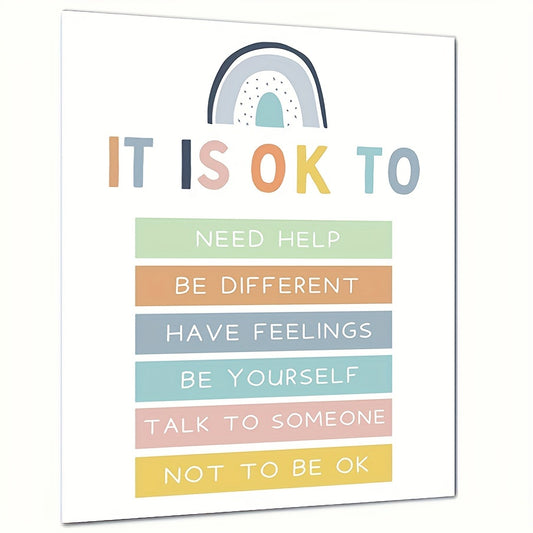 Boho Rainbow Wall Decor Self Esteem Affirmation Poster