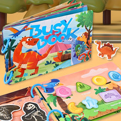 Dinosaur & Jungle Theme Busy Book with Reusable Stickers
