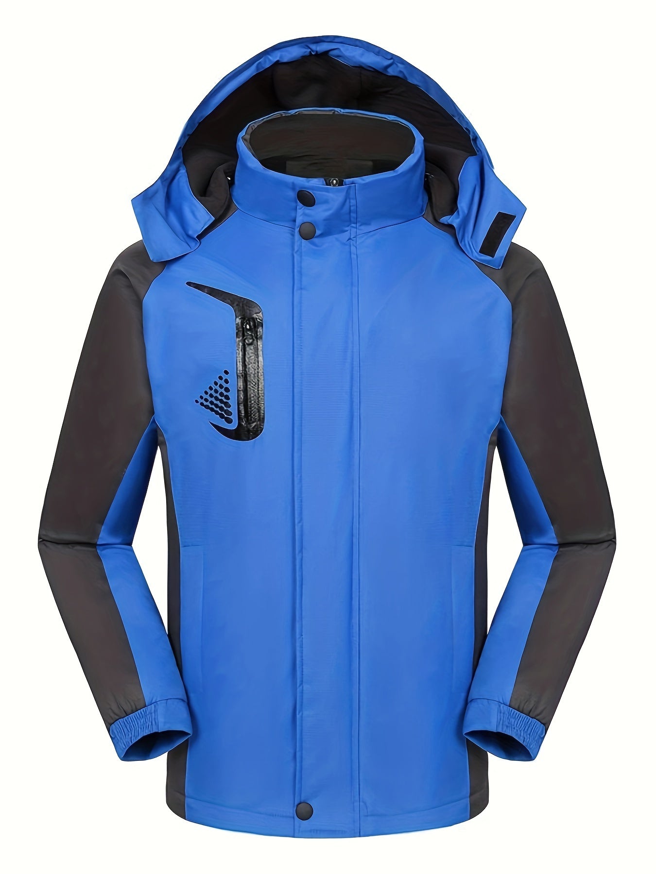 Men's Block Outdoor Casual Hooded Windbreaker Jacket
