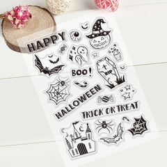 9 Mixed Theme Silicone Clear Stamps Christmas Skiing Halloween Animal Seal