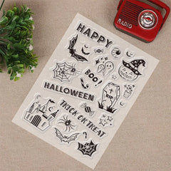 9 Mixed Theme Silicone Clear Stamps Christmas Skiing Halloween Animal Seal