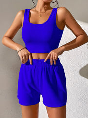 Ribbed Tank Top & Shorts Set for Vacation