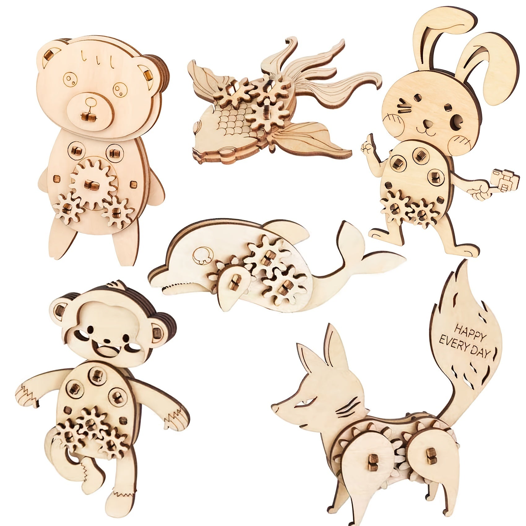 Adult 3D Wooden Animal Puzzles - Educational STEM Craft