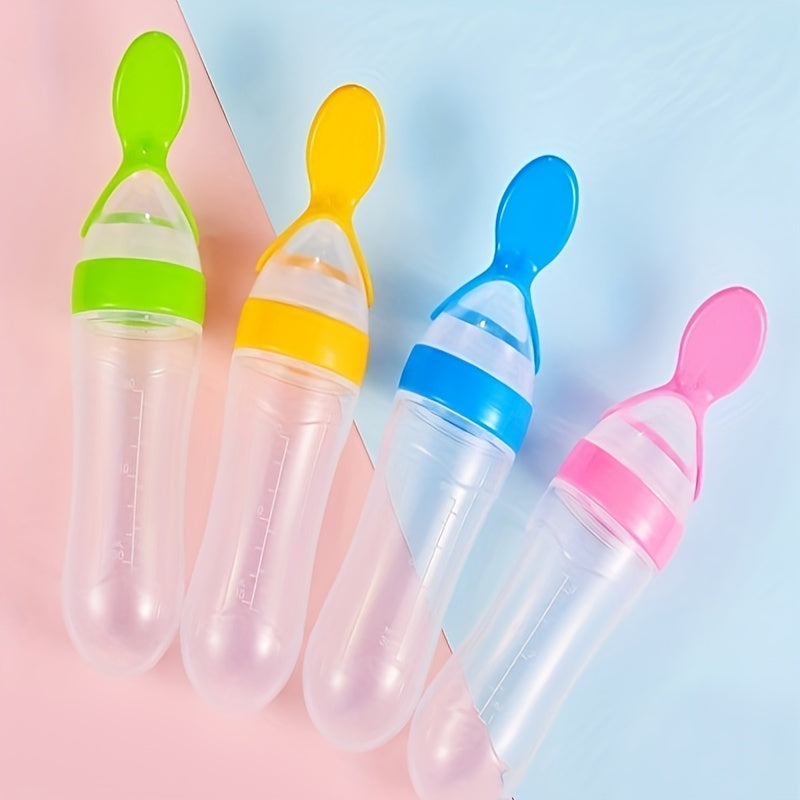 Baby Silicone Squeeze Spoon Rice Paste Feeder