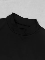 Solid Turtle Neck Crop Tank Top Sleeveless Stretchy Top