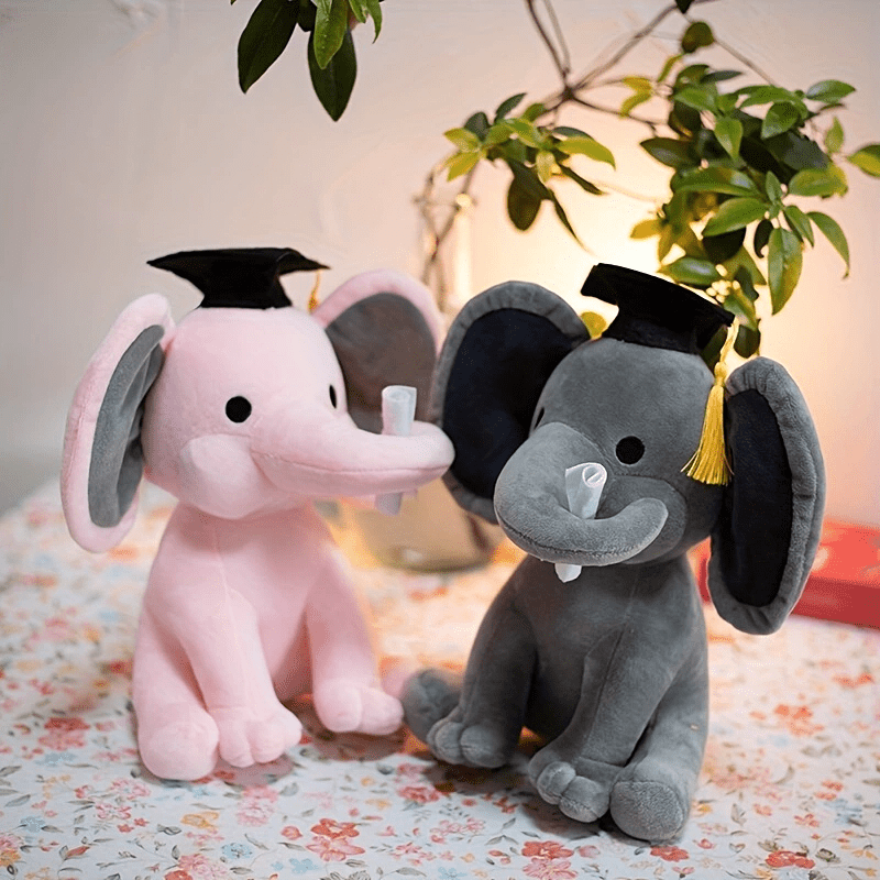 Elephant Plush Toy Graduation Cap & Gown Graduation Gift Kids Boys Girls