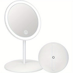Portable LED Makeup Mirror Touch Control USB Rechargeable Brightness Adjustable