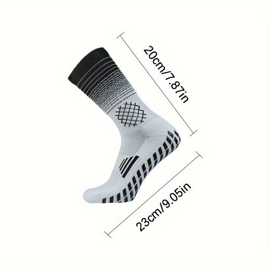 3 Pairs Non-slip Football Socks Outdoor Sports Grip Socks Crew Socks