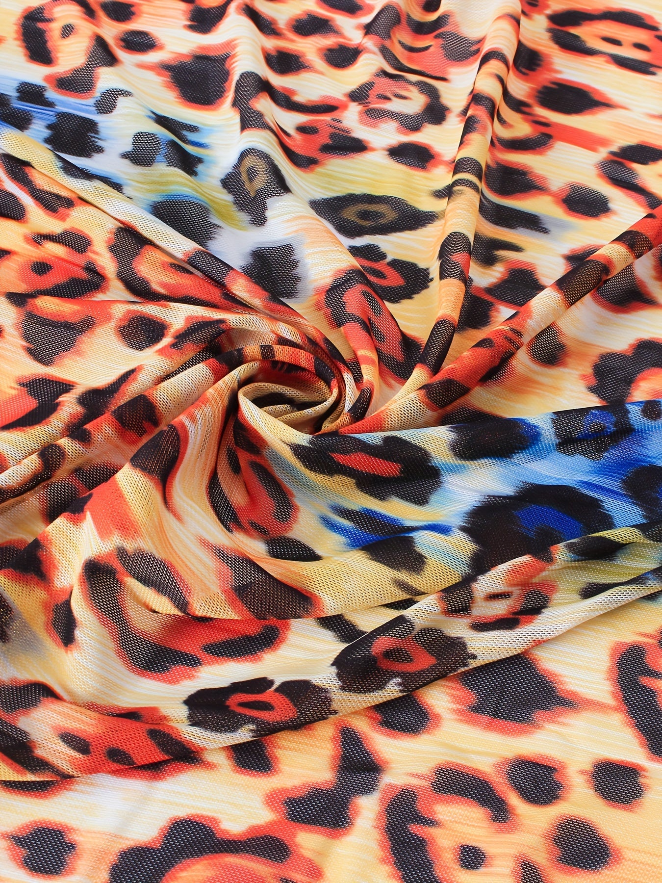  Leopard Pattern Wrap Cover Up Skirt