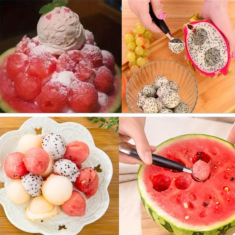 4pcs Stainless Steel Fruit Ball Digger & Ice Cream Scoop
