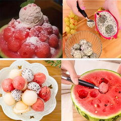 4pcs Stainless Steel Fruit Ball Digger & Ice Cream Scoop