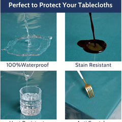 Clear Plastic Table Protector Cover PVC Transparent Tablecloth Round Rectangular