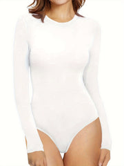Seamless Bodysuit Long Sleeve Crew Neck Slimming Body Shaper Women's Underwear