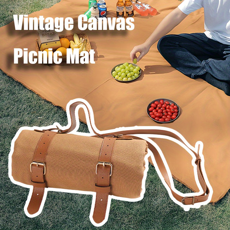 Outdoor Picnic Camping Mat with PU Leather Strap
