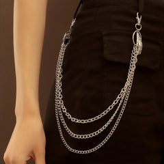 Skull Hand Heart Lock Decorative Pant Chain Waist Chains Hip Hop Rock Punk
