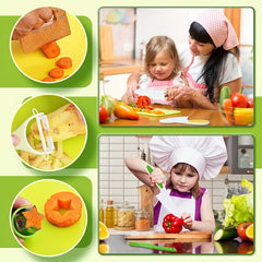 13pcs Kids' Cooking Set with Safe Knives Cutting Board & More