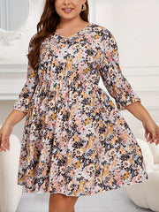  Boho Dress Women's Plus Ditsy Floral Print