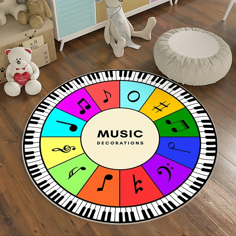 Musical Note Round Carpet for Children's Room