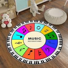 Musical Note Round Carpet for Children's Room