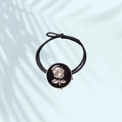Metal Flower Head Tie High Elasticity Rubber Band Hair Tie