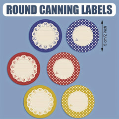 120pcs Canning Label Stickers Multicolored Self Adhesive Stickers For Jar Lids
