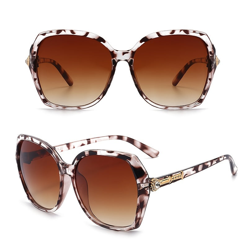 Vintage Oversized Square Sunglasses Transparent Gradient Classic Eyeglasses