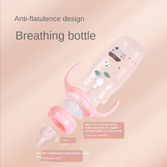 220ml 7.4oz Cartoon Baby Bottle Anti Colic Non Collapse Nipple