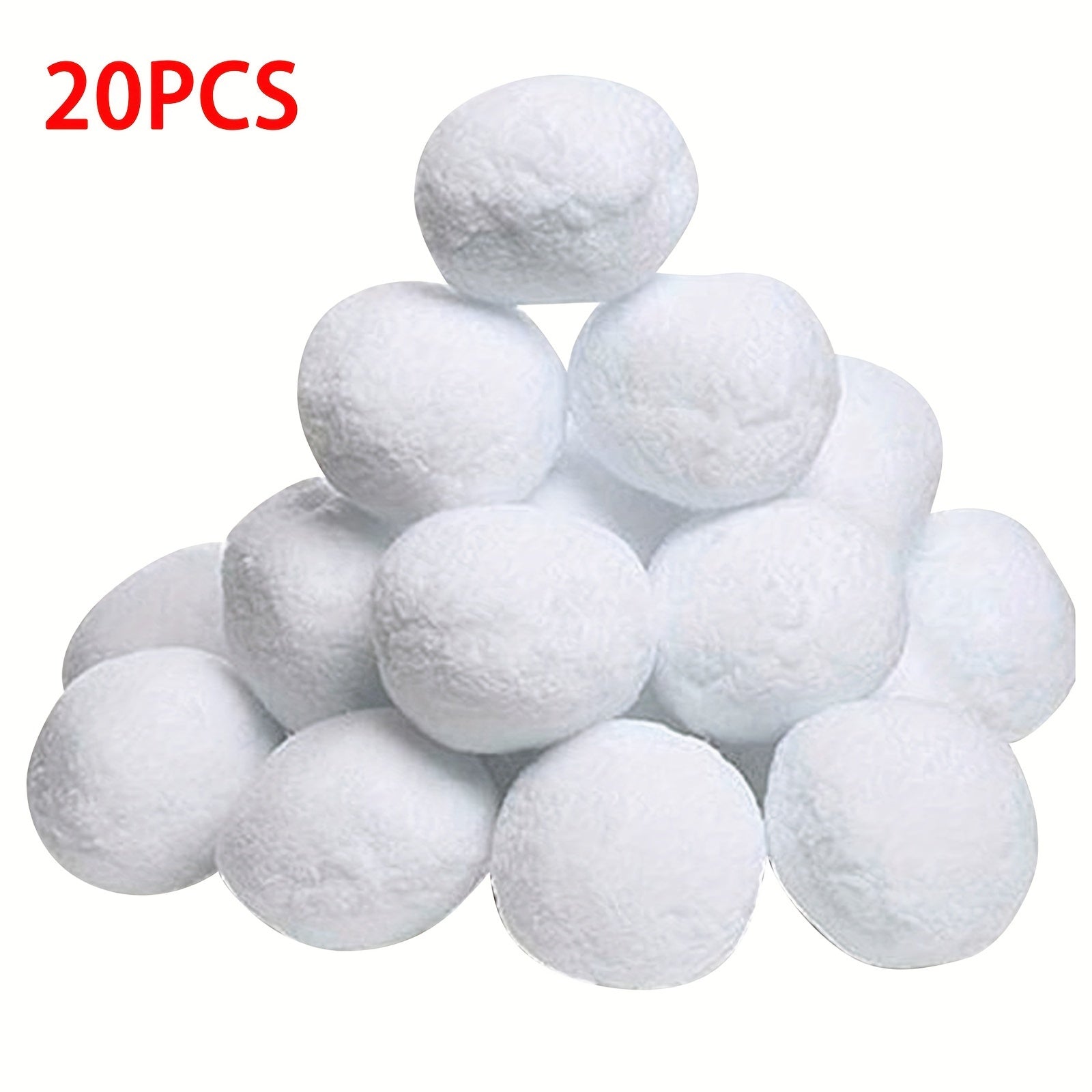 Set of 50 Artificial Snowballs for Outdoor Snow Play and Christmas Tree Decor