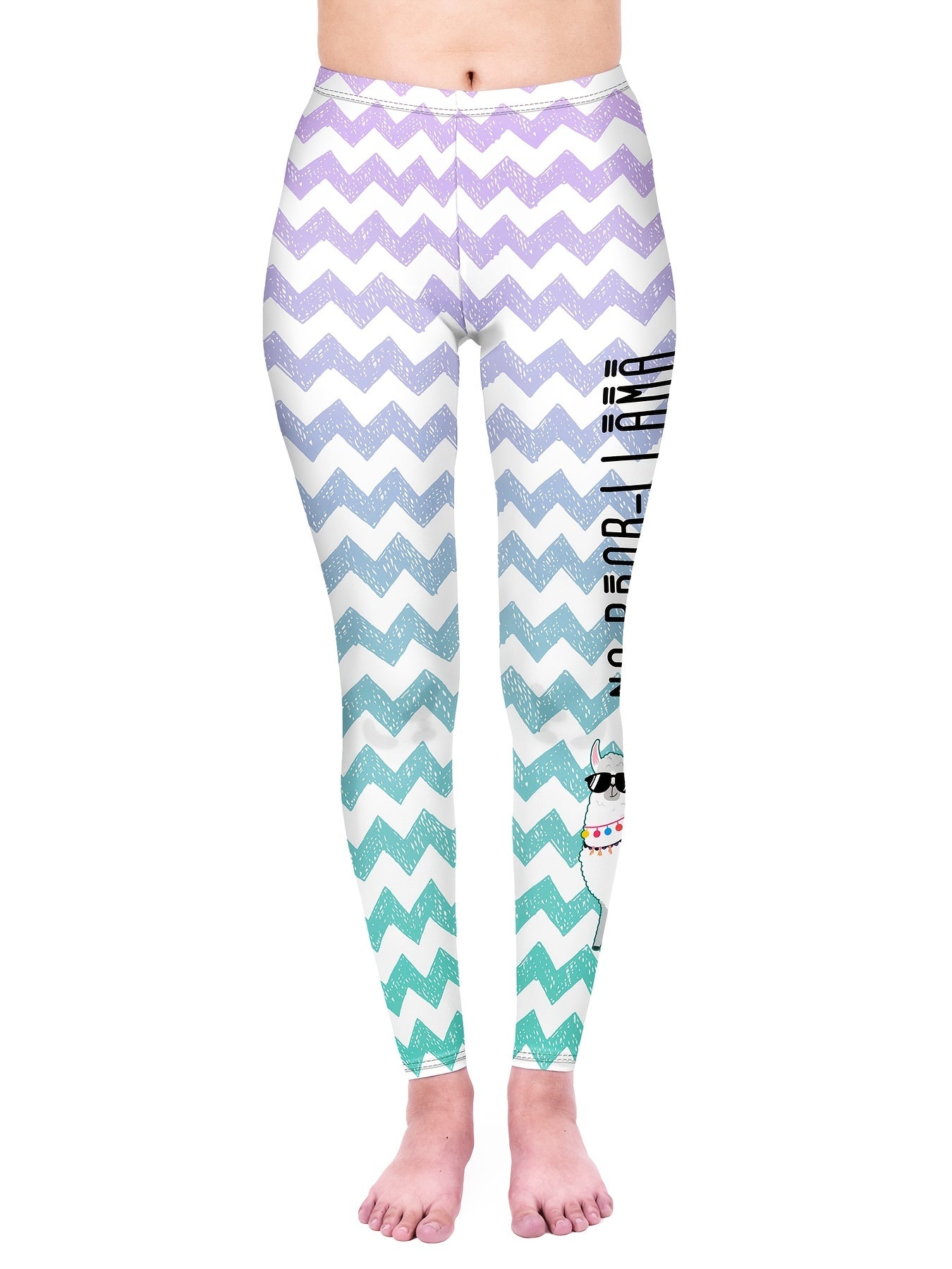 Ripple Letter Print Bodycon Leggings Skinny Stretchy Striped Leggings