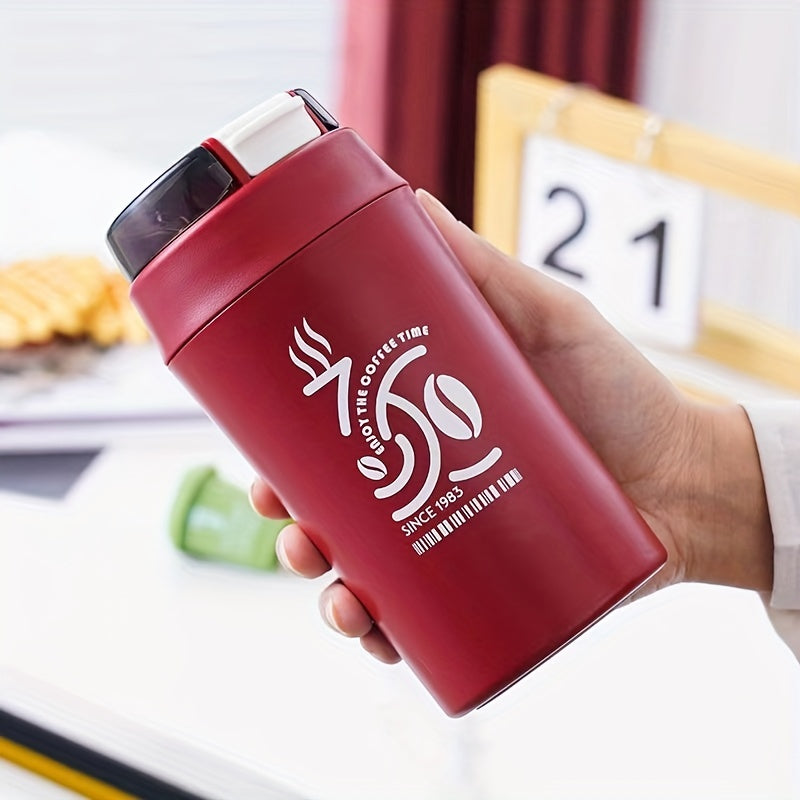 Ceramic Lined Coffee Mug with Soft Straw, Double Drink Cup 400