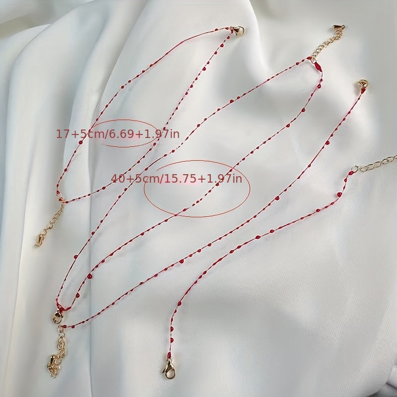 Red Blood Drop Bracelet Ultra Thin Necklace