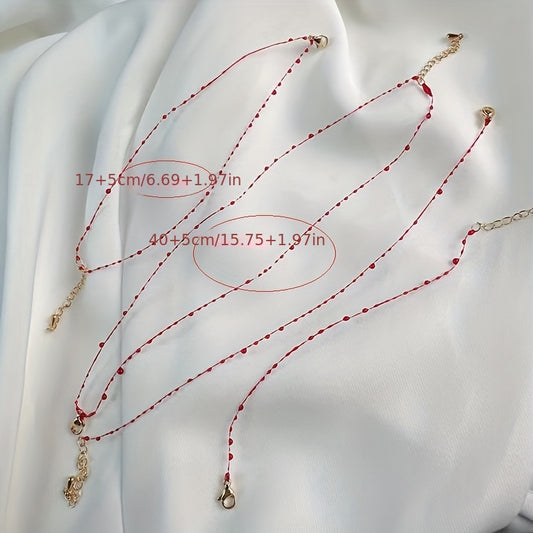 Red Blood Drop Bracelet Ultra Thin Necklace