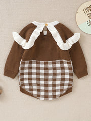 Checkerboard Baby Girls Ruffle Jumpsuit
