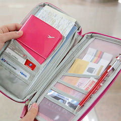 Large Capacity Travel Document Organizer Card Holder