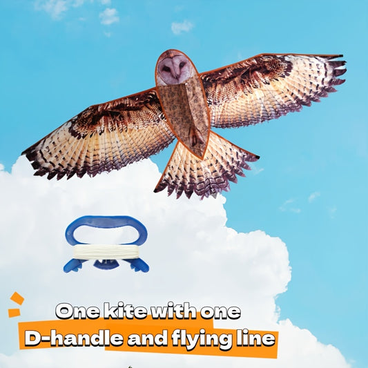 Brown Owl Kite With D handle And Flying Lines