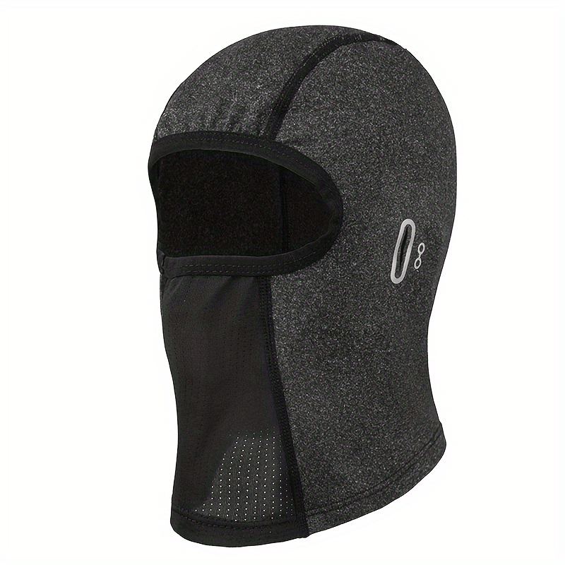 Gray Balaclava Face Mask Adjustable Windproof UV Protection Hoodie Hat
