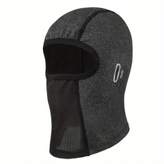 Gray Balaclava Face Mask Adjustable Windproof UV Protection Hoodie Hat