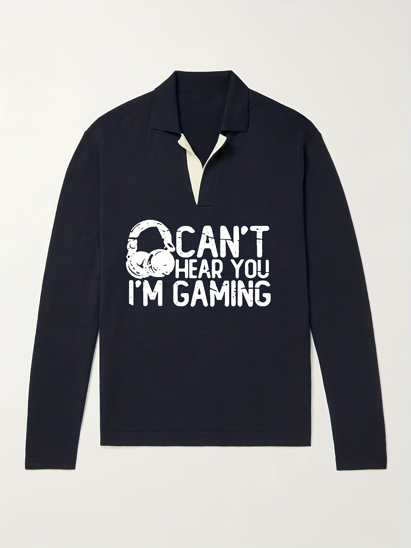Men's Warm V-Neck Polo Sweater for Fall Winter