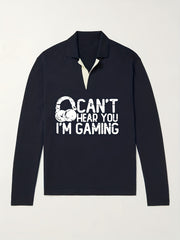 Men's Warm V-Neck Polo Sweater for Fall Winter